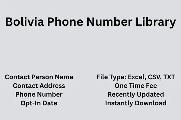 Bolivia phone number library