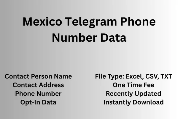Mexico telegram phone number data