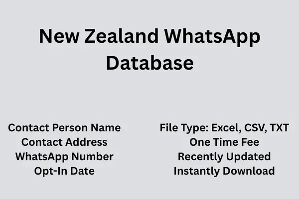 New Zealand whatsapp database
