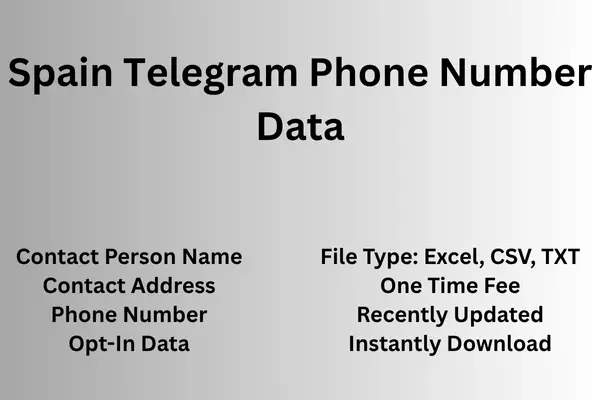 Spain telegram phone number data