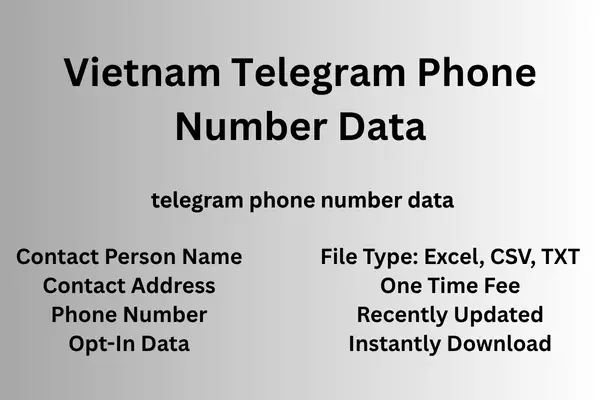 Vietnam telegram phone number data
