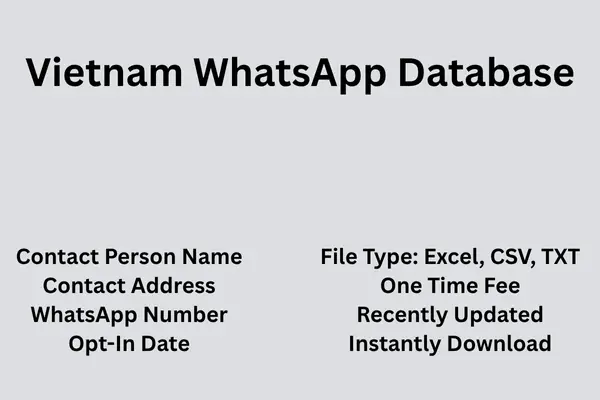 Vietnam whatsapp database